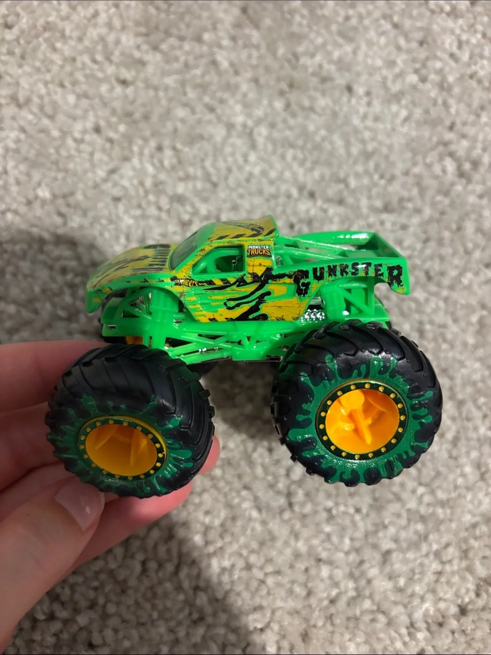 Kids Monster Truck Toy Set - Green, Blue, Silver, Brown